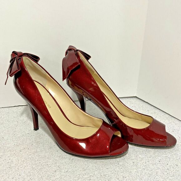Enzo Angiolini Mistle high heel open peep toe pumps dressy stilettos red US 9M - Picture 2 of 10